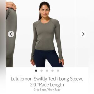Lululemon Swifly Long Sleeve Race Length